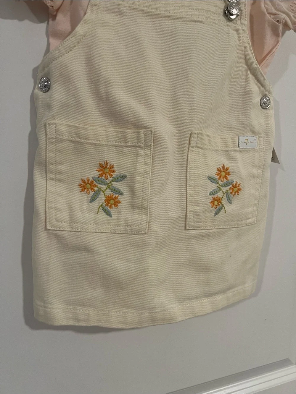 7 For All Mankind Eyelet Sleeve Bodysuit & Skirtall Set 2T
